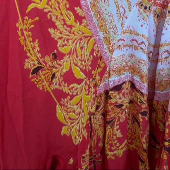 Free People Sunset Dreams Printed V Neck Ruffle Bell
Sleeve Tunic - Top Size S - Picture 7 of 8